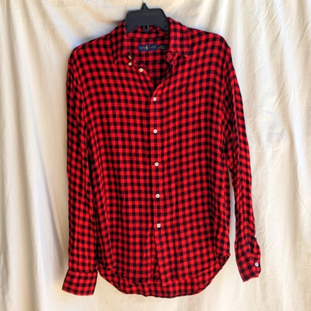 Ralph Lauren Soft Plaid Button Up, Medium